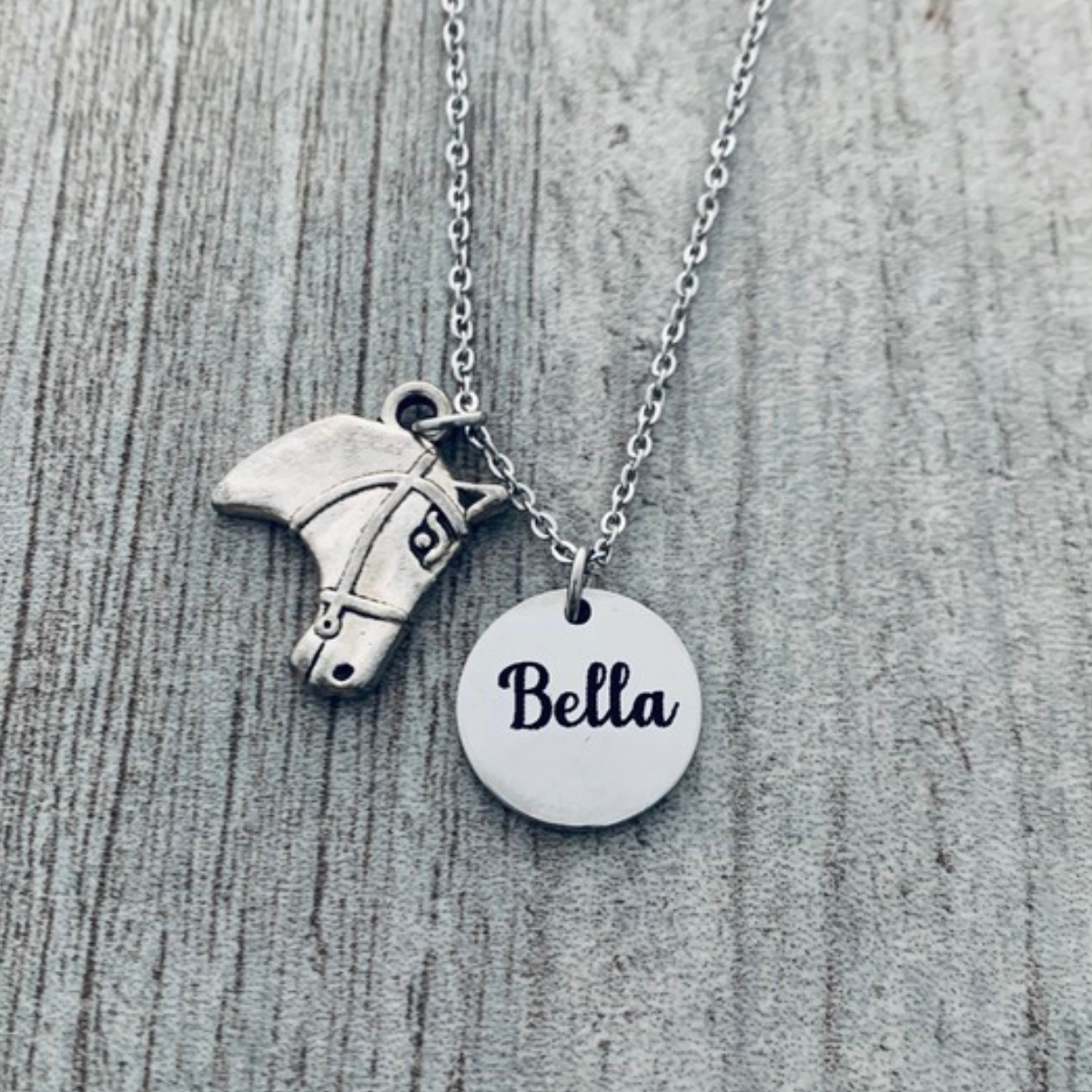 Personalized Engraved Horse Necklace