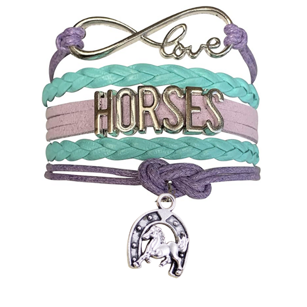 Horse Teal Purple Bracelet - Pick Charm