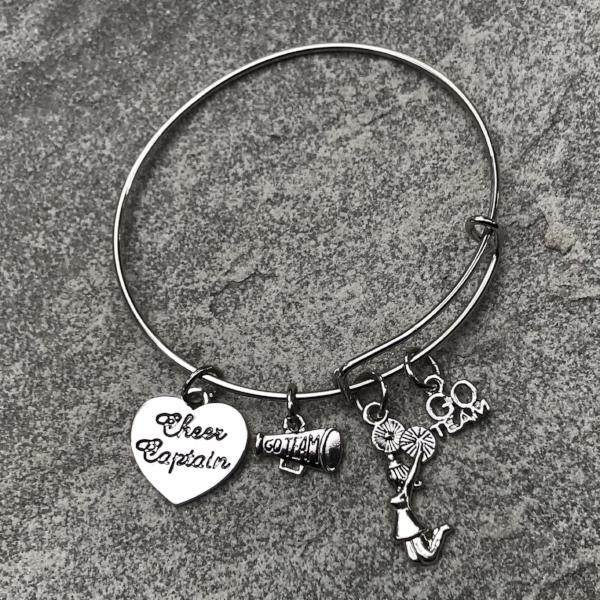Cheer Captain Charm Bangle Bracelet - Sportybella