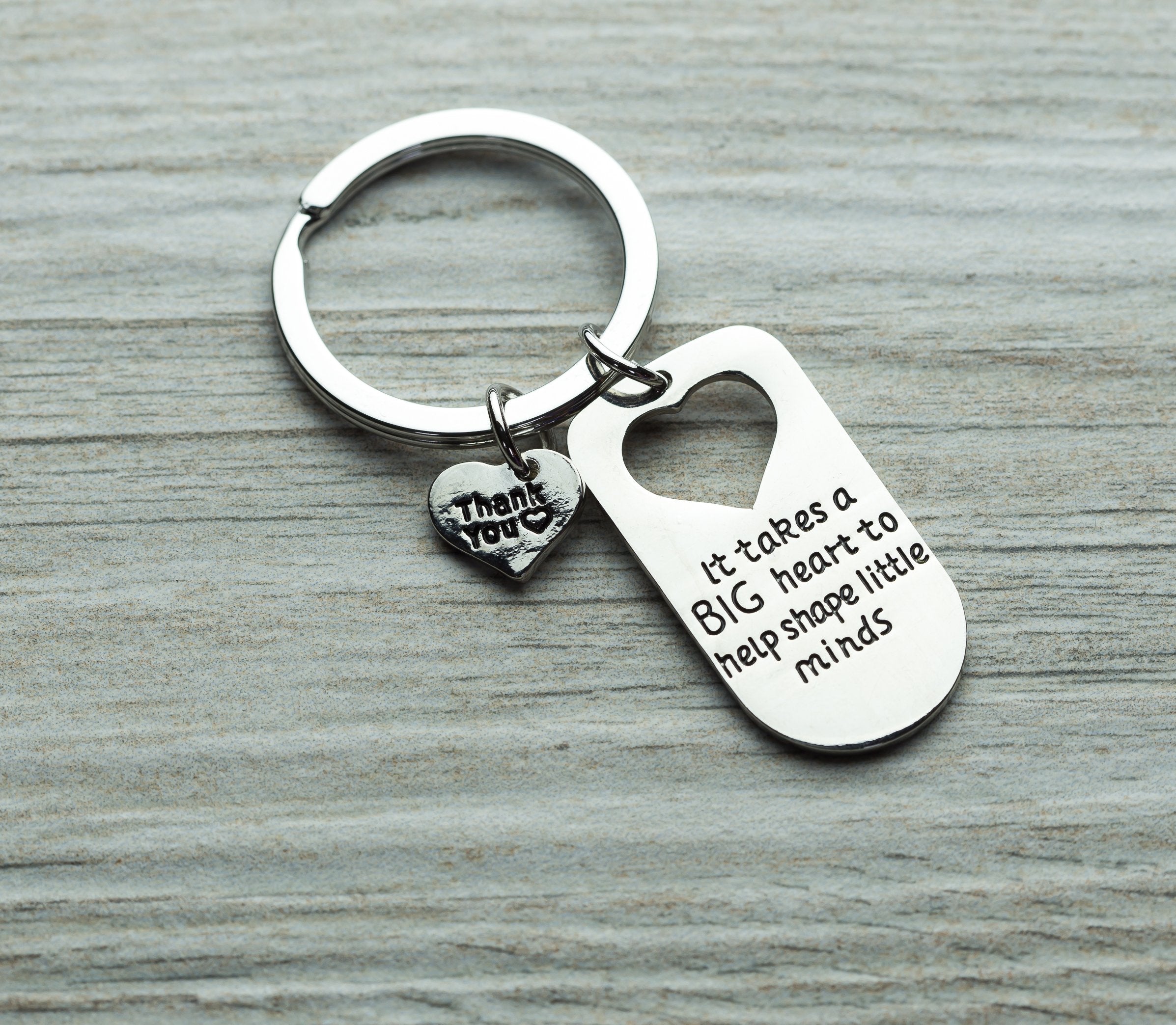 Teacher Big Heart Little Minds Keychain