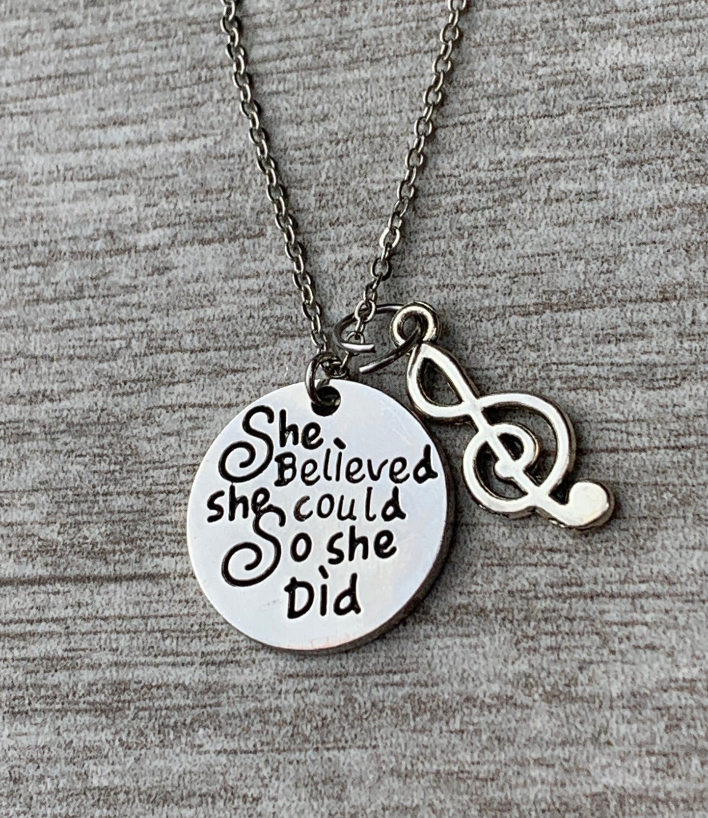 Music Necklace- She Believed She Could