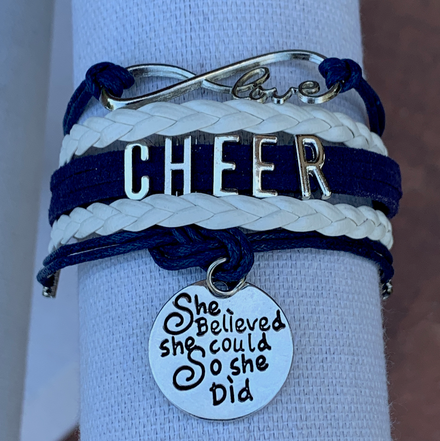 Cheer Bracelet- She Believed She Could - Sportybella