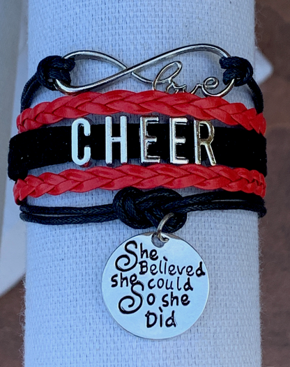 Cheer Bracelet- She Believed She Could - Sportybella