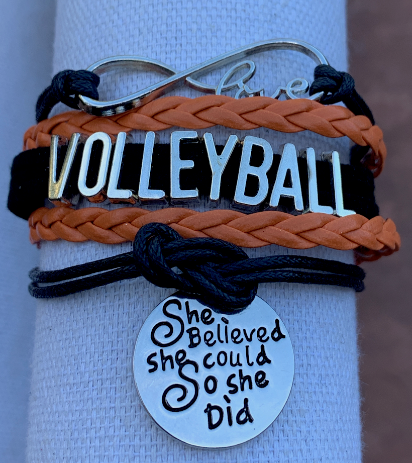 Volleyball She Believed She Could  Bracelet - Pick Your Team Colors