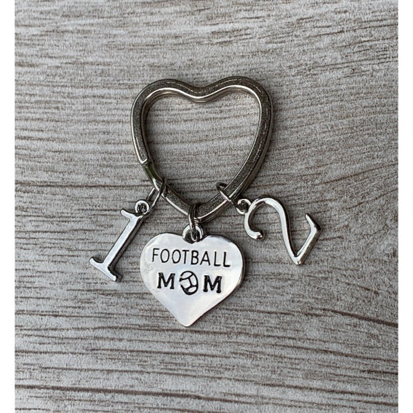 Football Mom Keychain with Players Numbers