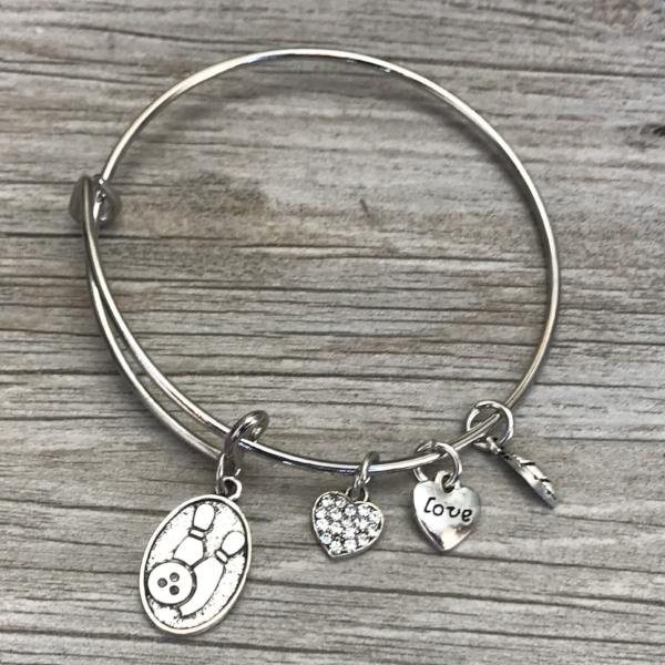 Bowling Charm Bangle Bracelet - Sportybella