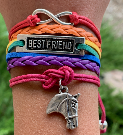 Horse Best Friend Charm Bracelet - Rainbow
