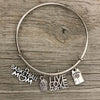 Basketball Mom Charm Bangle Bracelet - Sportybella