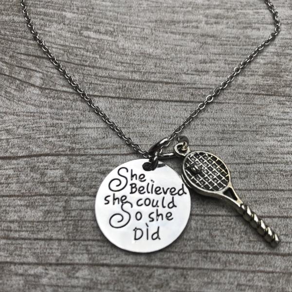 Tennis Necklace- She Believed She Could So She Did