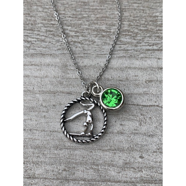 Personalized Girls Gymnastics Necklace with Birthstone Charm