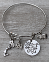 Girls Cheer Bangle Bracelet - She Believed She Could So She Did - Sportybella