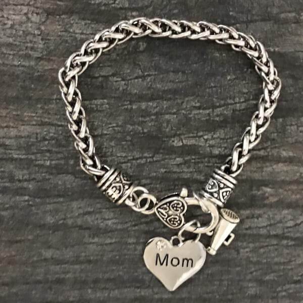 Cheer Mom Rope Chain Charm Bracelet - Sportybella