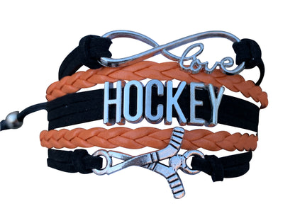 Girls Ice Hockey Infinity Bracelet - Pick Colors