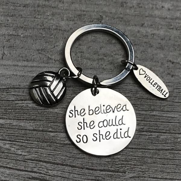 Volleyball She Believed She Could So She Did Keychain - Sportybella