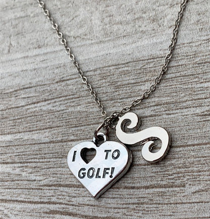 Love Golf Initial Necklace