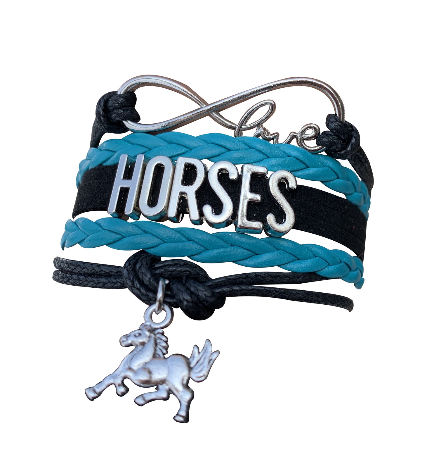 Horse Bracelet and Hair Ties Set- Teal