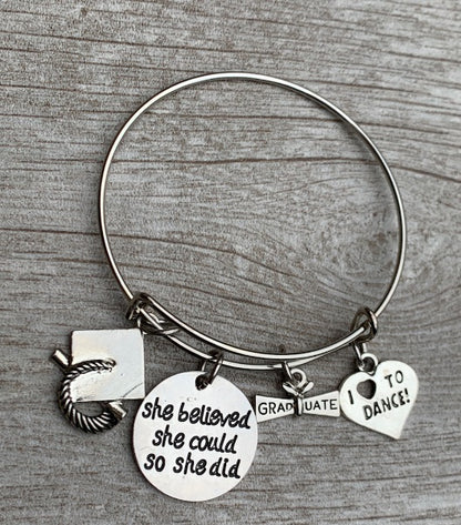 Dance Graduation Bracelet - She Believed She Could