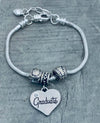 Graduation Charm Bracelet with Softball Charms