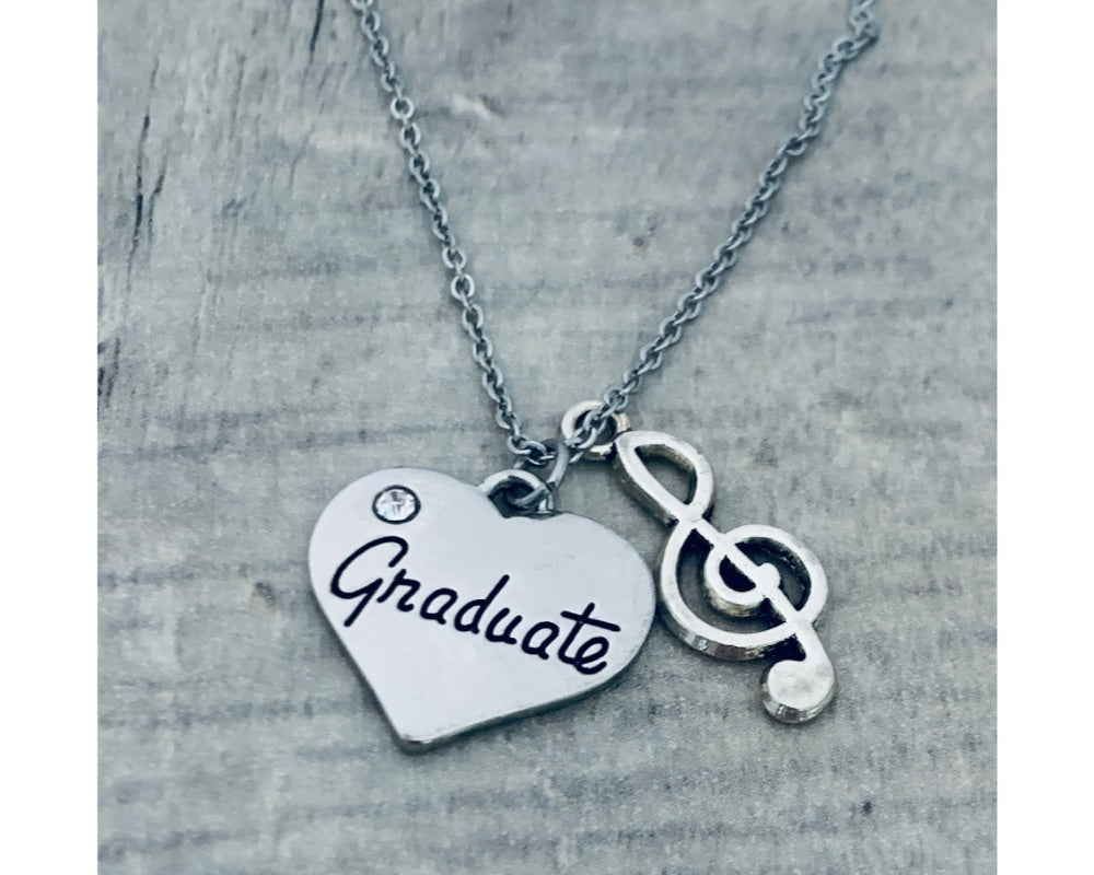 girls music Graduation Charm Necklace - Sportybella