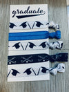 girls field hockey graduation hair ties blue