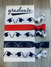 girls field hockey graduation hair ties red