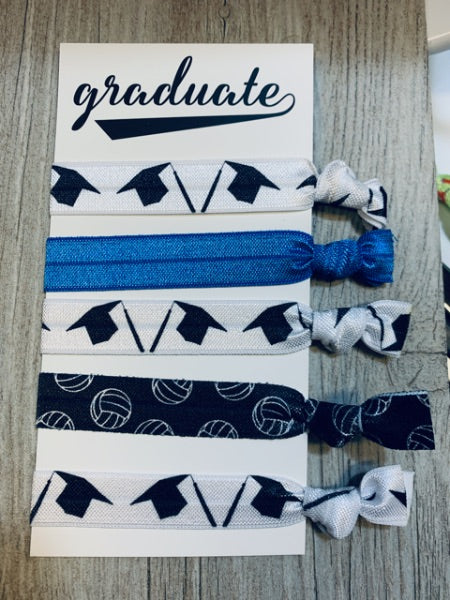 Graduation Volleyball Hair Ties Set - Pick Colors