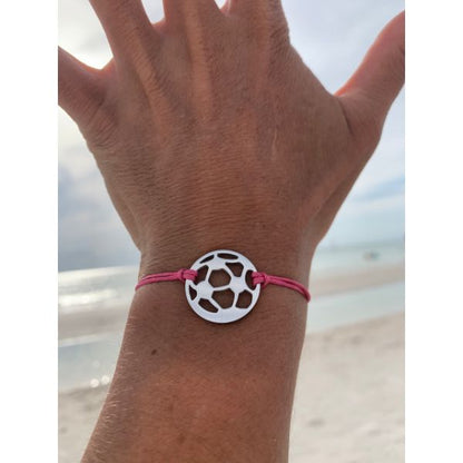 girls pink Soccer Rope Bracelet