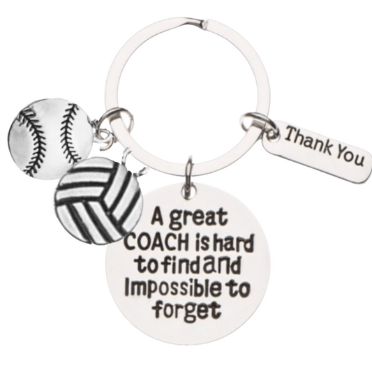 Softball- Volleyball Great Coach is Hard to Find Keychain