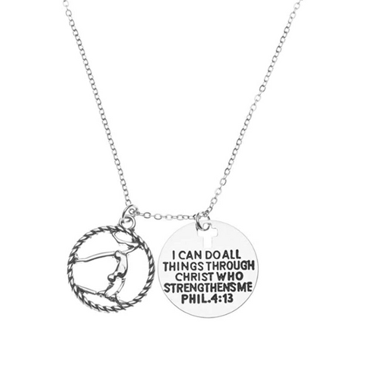 Gymnastics I Can Do All Things Through Christ Who Strengthens Necklace