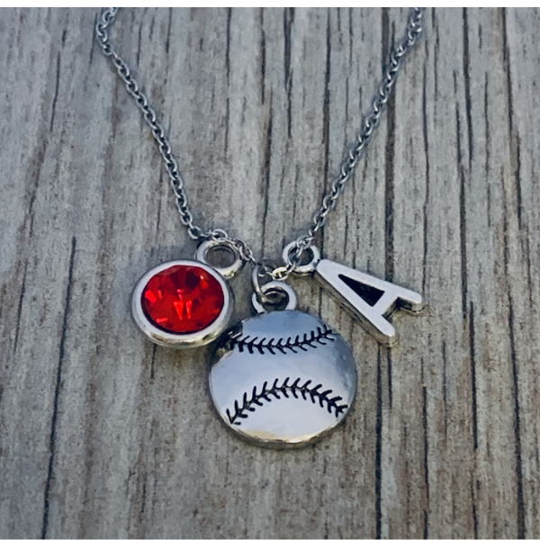 Personalized Love Softball Necklace
