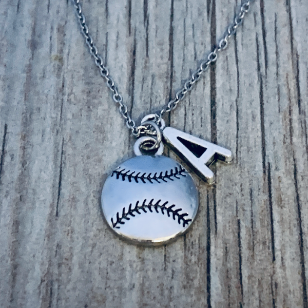 Personalized Love Softball Necklace