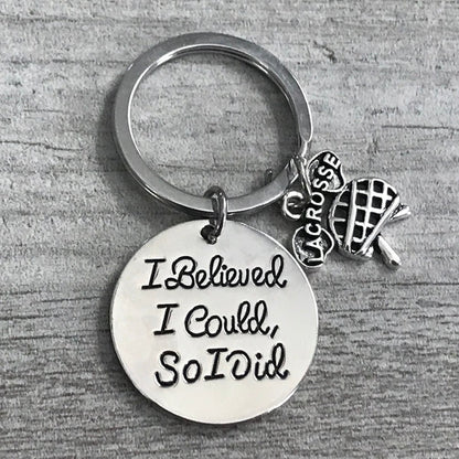 Lacrosse Keychain - I Believed I Could So I Did