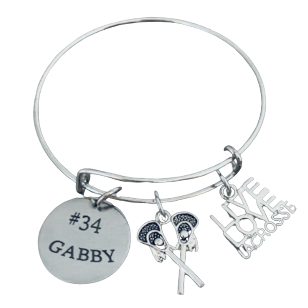 Personalized Engraved Girls Lacrosse Bracelet