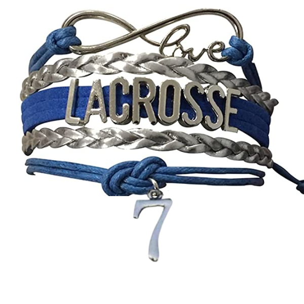 Personalized Lacrosse Bracelet with Number Charm