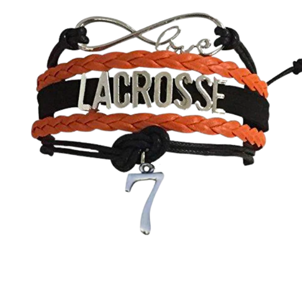 Personalized Lacrosse Bracelet with Number Charm