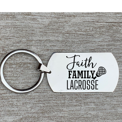 Lacrosse Keychain - Faith Family Lacrosse