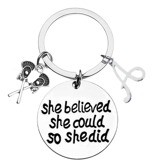 Personalized Lacrosse Keychain - She Believed She Could So She Did