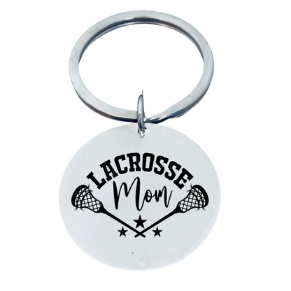 Lacrosse Mom Keychain - Round - Pick Style