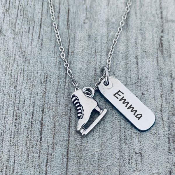 Personalized Engraved Skating Necklace