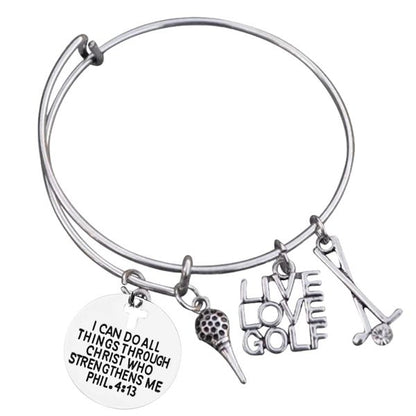 Golf Bracelet -  I Can Do All Things Through Christ Who Strengthens Me