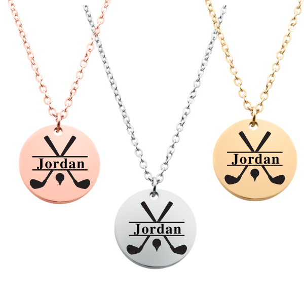 Engraved Golf Necklace