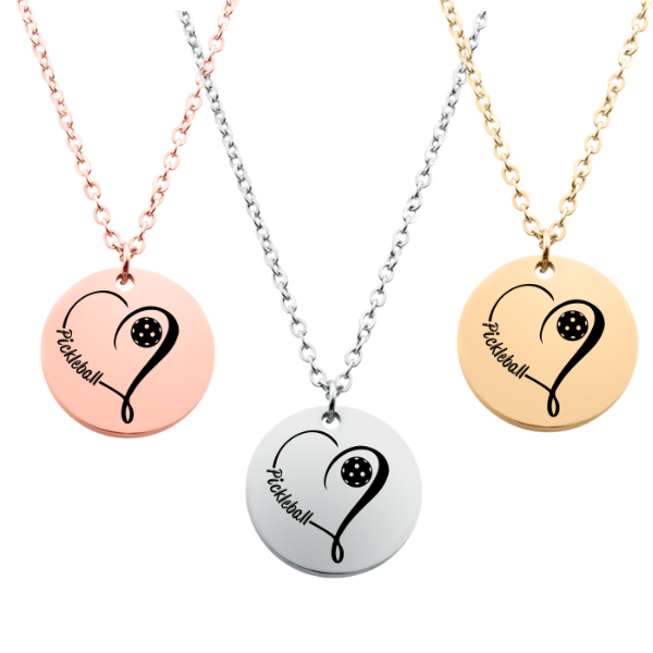 Pickleball Heart Necklace
