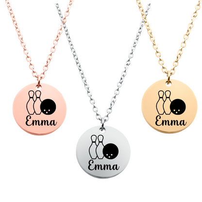 Engraved Bowling Necklace