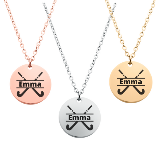 Engraved Field Hockey Necklace
