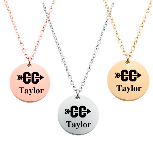 Engraved Cross Country Runner Necklace