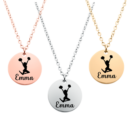 Engraved Girls Cheer Necklace