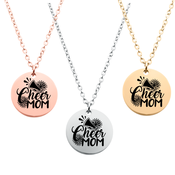 Engraved Cheer Mom Necklace