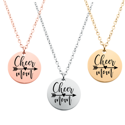 Engraved Cheer Mom Necklace