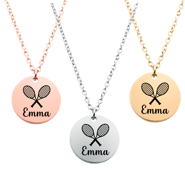 Engraved Tennis Necklace