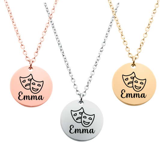 Engraved Drama And Theater Necklace